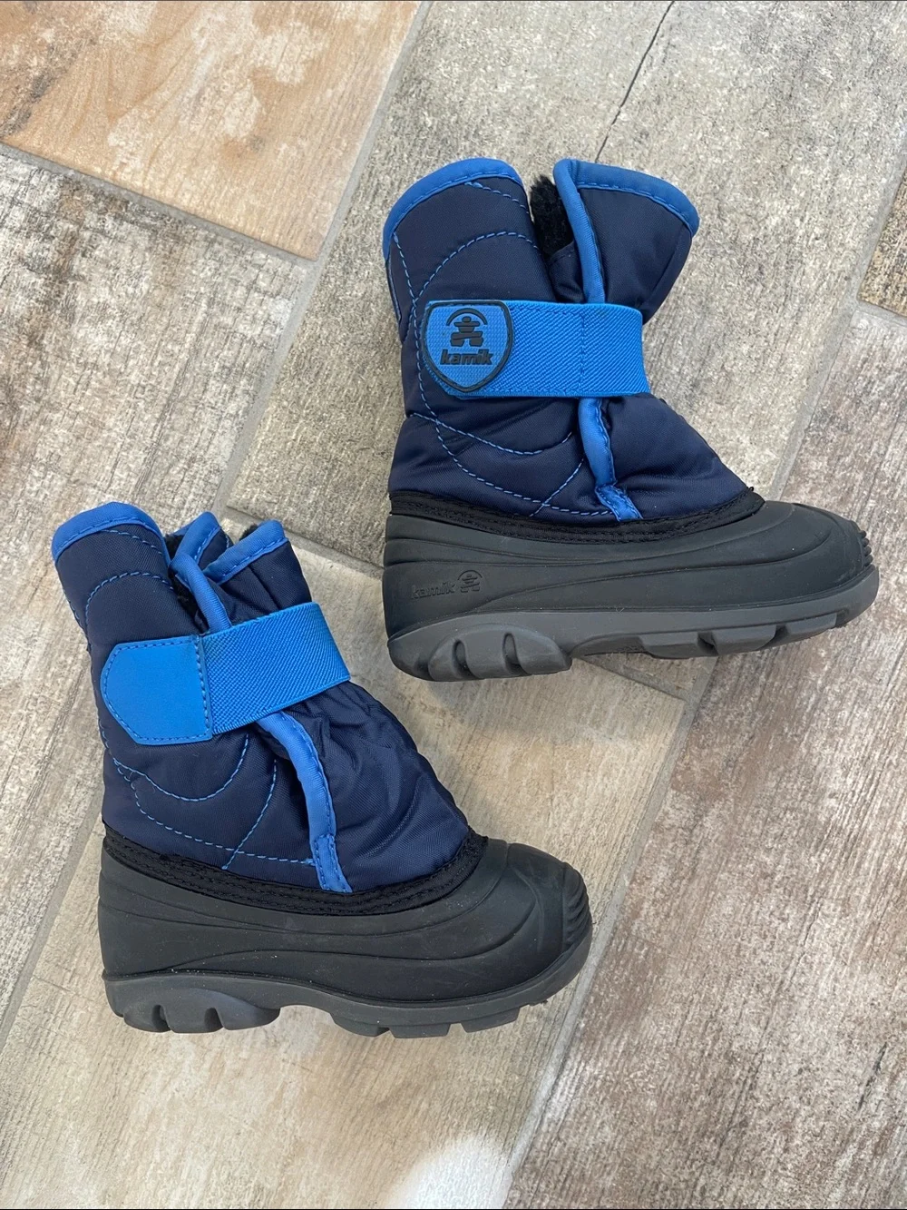 Kamik Blue Winter Snow Boots with Plush Lining Kids Unisex size 7